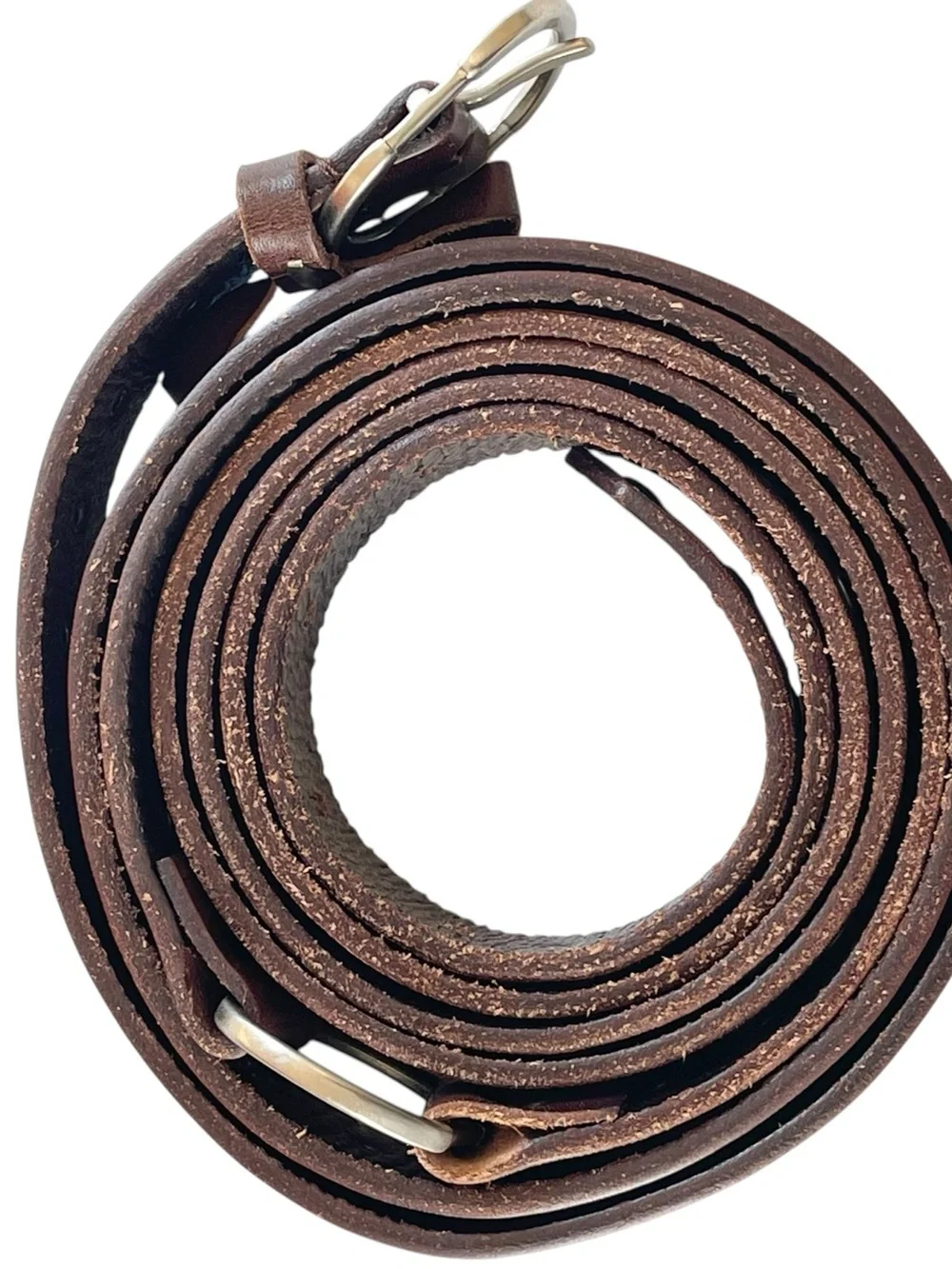 Silpada Designs Brown Studded Leather Belt Double Wrap O Ring Boho 90s Size L